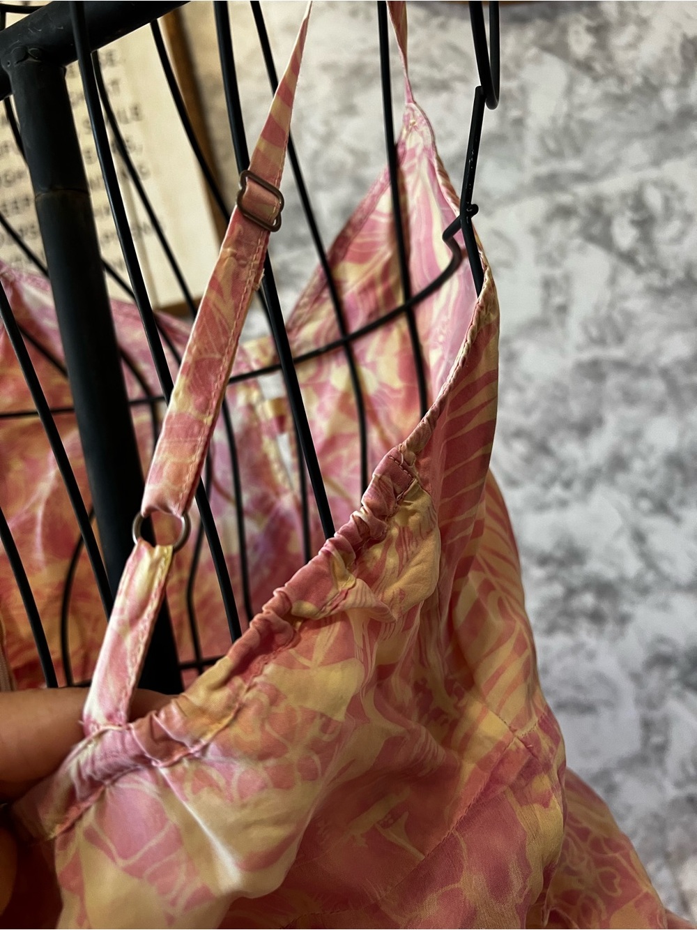 Da-Nang Silk Tropical Dress Y2K Pink Ruffle - Picture 5 of 12
